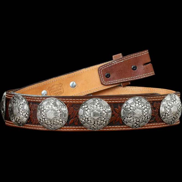 Silver Birch Concho Leather Belt